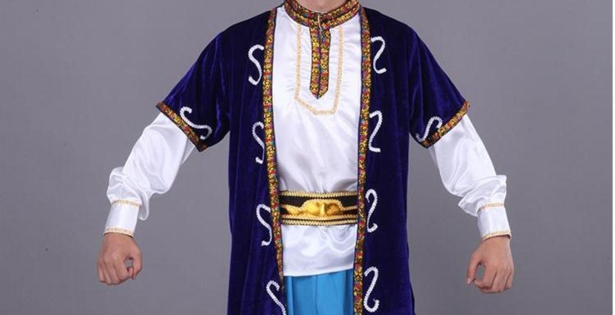 Trang phục múa người Kazakhstan nam trưởng thành Tân Cương Uygur biểu diễn trang phục thiểu số quan ao dan toc