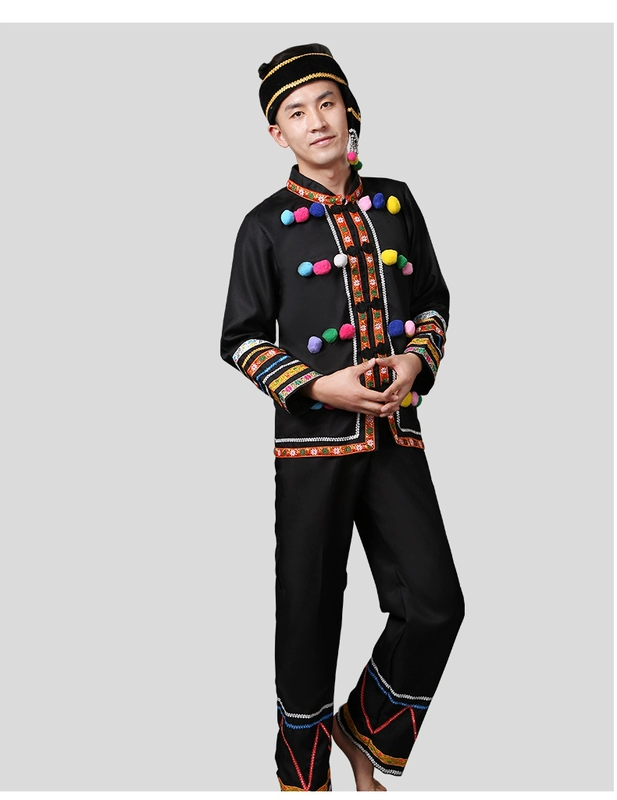 Dân tộc thiểu số mới trang phục múa Dai trang phục Miao trang phục Zhuang quốc tịch của nam giới trang phục sân khấu quốc gia
