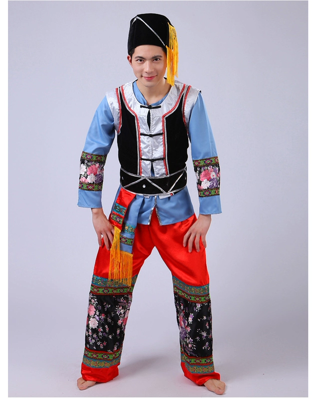 Trang phục múa dân tộc thiểu số mới Trang phục Đại Miao Trang phục dân tộc Zhuang quốc tịch trang phục dân tộc nam quần baggy nam