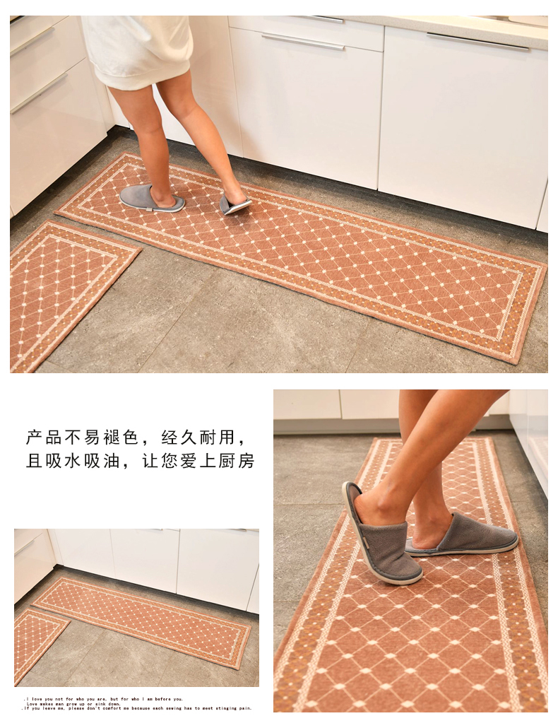 Jane Châu Âu thảm nhà bếp không thấm nước và chống thấm dải sàn nhà thảm phòng tắm thảm thấm thảm thảm cửa thảm xốp cho be 60x60