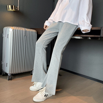 2021 new trumpeter pants woman high waist pituitary 100 lap up slim fit high spring autumn open fork microlakfoot pants