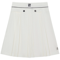 TeenieWeenie Bear 2024 Summer New Navy Style Pleated Skirt Mid Skirt White High Waist A-Line Skirt