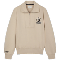 TeenieWeenie Bear 2024 new air layer college style half zipper stand collar sports casual sweatshirt for women