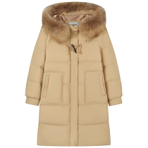 TeenieWeenie bear winter big fur collar casual solid color warm mid-length thickened down jacket for women