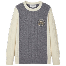 TeenieWeenie Bear 2024 Autumn New Sheep Wool Blended Loose Pullover Cable Sweater Knitwear