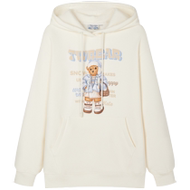 TeenieWeenie Bear winter outdoor sports hooded pullover Solona plus velvet thickened thermal sweatshirt for women