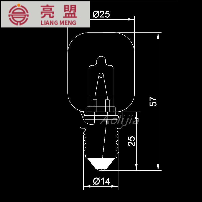 Flush with high temperature resistant oven light oven light oven lamp warm yellow light 500-degree light bulb E14 25W screwed halogen halogen tungsten lamp