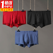 Little nurse mens underwear mens boxer thin modal striped sexy middle waist boxers youth shorts
