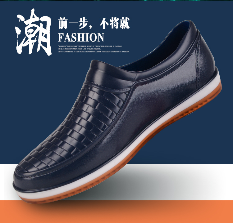 Mùa xuân mưa thấp khởi động của nam giới mưa ngắn khởi động thoáng khí mùa xuân và mùa thu giày làm việc nhà bếp thỏi gân dưới không trượt giày ủng quần lội nước