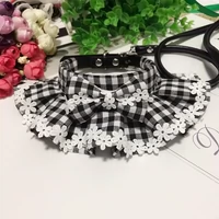 Черный белый кружевный галстук -бабочка