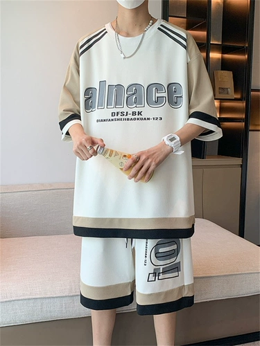 Шелковая быстросохнущая футболка с коротким рукавом для мальчиков, комплект, подходит для подростков