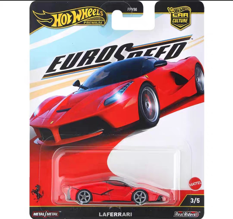 [Free Protective Case] Hot Wheels Gold Label Car Culture European Speed 2 Ferrari Laferrari Brand New, Unopened
