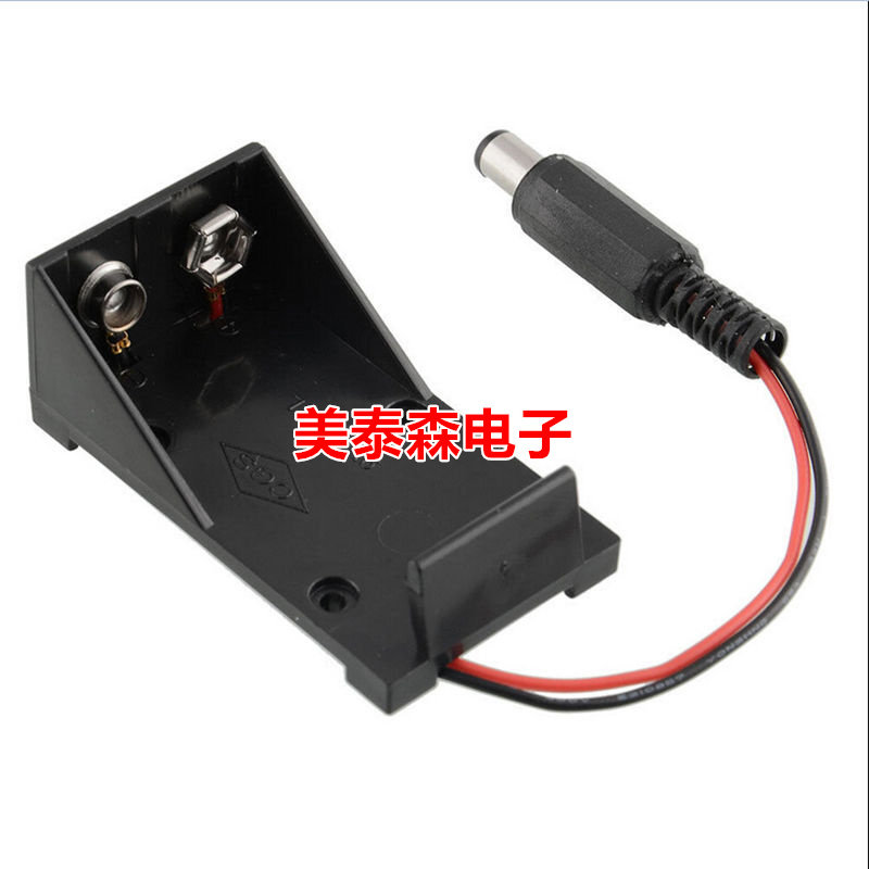 9V battery case with DC plug 9 V battery case 6F22 9V Battery cartridges dc header 2 1*5 5 Gongheads