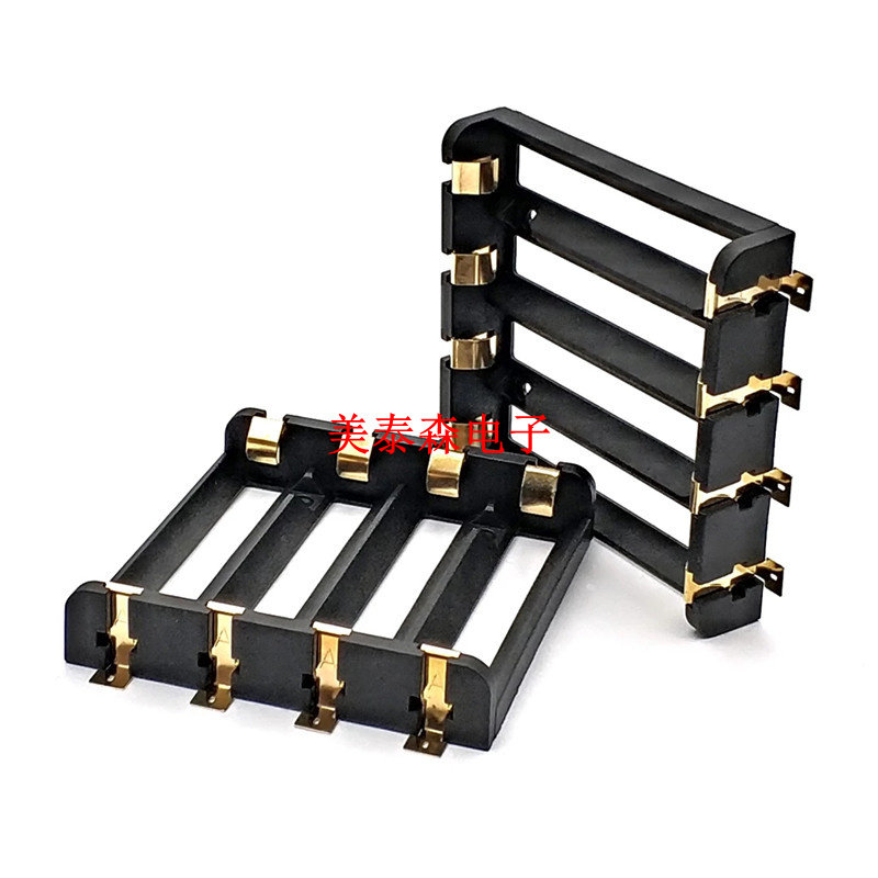 Gold plated 4 knots 18650 nylon fireproof battery case patch four knots SMT 18650 battery holder