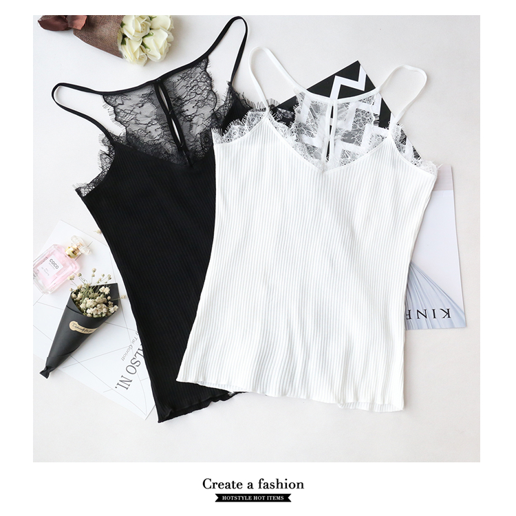 Camisole nữ 2017 phiên bản Hàn Quốc của phụ nữ mới ren cổ chữ V mặc áo không tay bên ngoài mặc áo áo ba lỗ