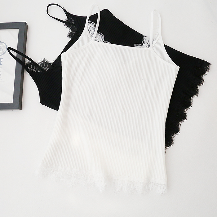 Mùa hè mới của phụ nữ ren crochet khâu chủ đề bông sling vest mỏng tay ngắn chạm đáy áo thủy triều thời trang công sở nữ cao cấp