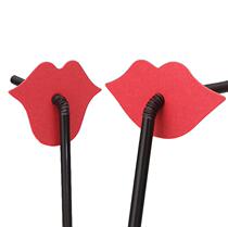 Creative straw funny drinking water black beard wedding party photography lips sucking bar cocktail straw