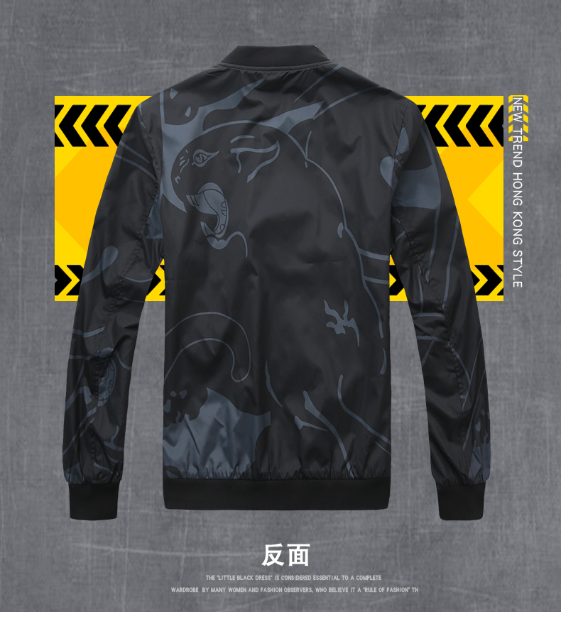 Mùa xuân và mùa thu Áo khoác nam Ngụy trang Mới Cổ áo Áo khoác ngoài ngắn Casual Casual Zipper Zipper Áo khoác nam giản dị - Mùa xuân thoi trang cong so