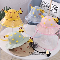Japanese protective spit gp face basin hat detachable dual-purpose infant isolation sunscreen baby fisherman hat thin