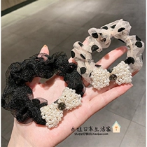 Spot Japanese hair accessories leather rope exquisite high grade gp leather band temperament female head rope ins tide large intestine Hairband