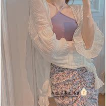Japan imported fairy wind gp sunscreen clothing long sleeve loose cardigan Joker shawl long chiffon sunscreen shirt