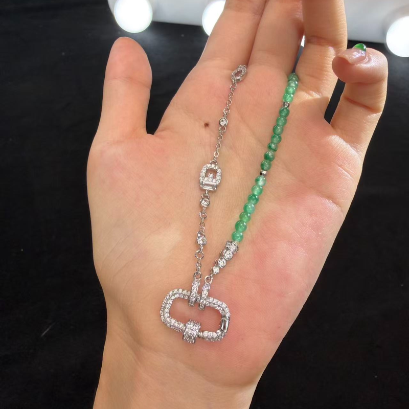 【Xiaoyao】African Green Paperclip Bead Necklace*Hq/0310/Diverse Styles/1 Piece 【Xiaoyao】African Green Paperclip Bead Necklace*Hq/0310/Diverse Styles/1 Piece