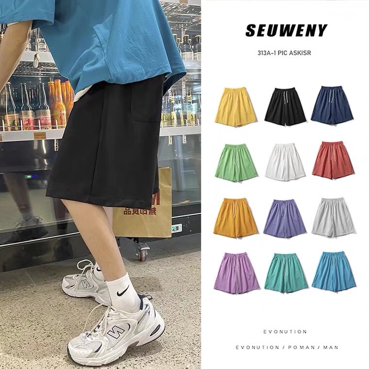 American-Style Basketball Shorts for Men, Trendy Hong Kong Style, Loose-Fitting Five-Point Shorts, Summer Casual Shorts
