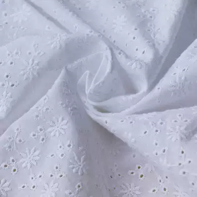 Full cotton hollow fabric water soluble embroidery small flower branch flower clothing skirt handmade diy