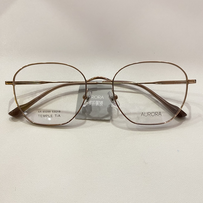 Aurora Aola Glasses Frame Fashionable Titanium Frame Ar-85099 C02 Color Number Rose Gold Aurora Aola Glasses Frame Fashionable Titanium Frame Ar-85099 C02 Color Number Rose Gold