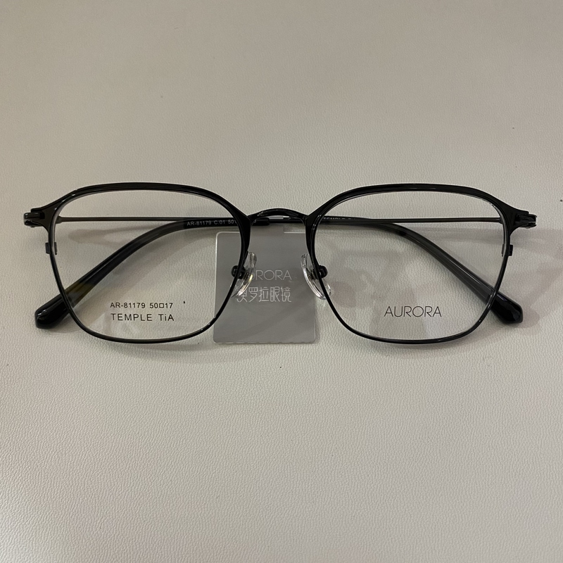 Aurora Fashion Titanium Eyeglass Frame Ar-81179 C01 Color Black Aurora Fashion Titanium Eyeglass Frame Ar-81179 C01 Color Black