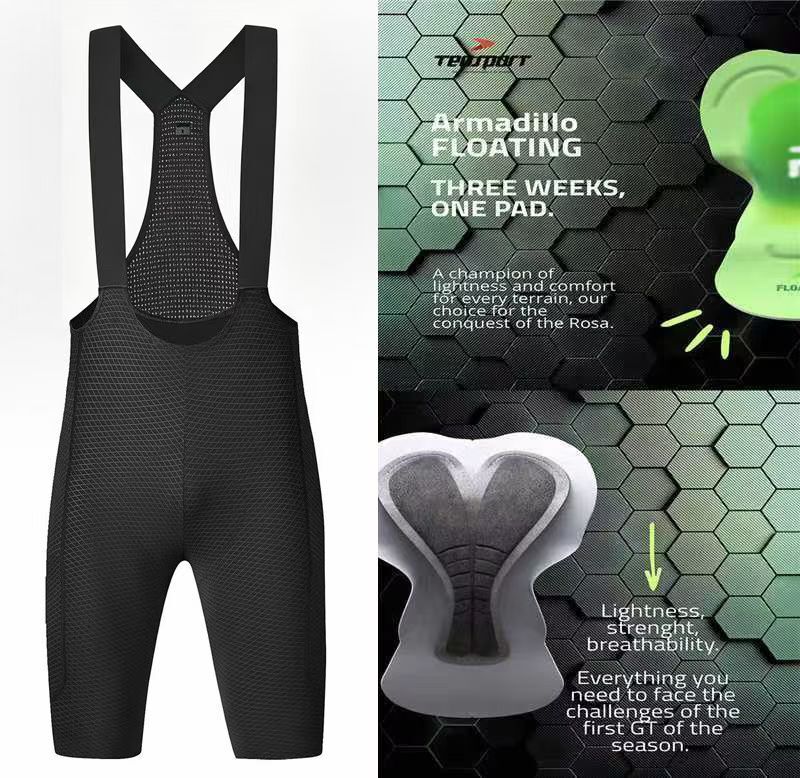 K-Snow Bib Cycling Shorts Italian Teosport Boga Cha Cushion 3D Stereo Cut