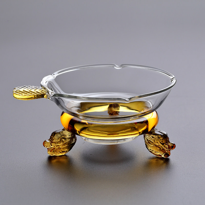 Gongfu tea thickened glass Tea leak filter Tea filter Tea ceremony accessories Heat-resistant glass tea filter