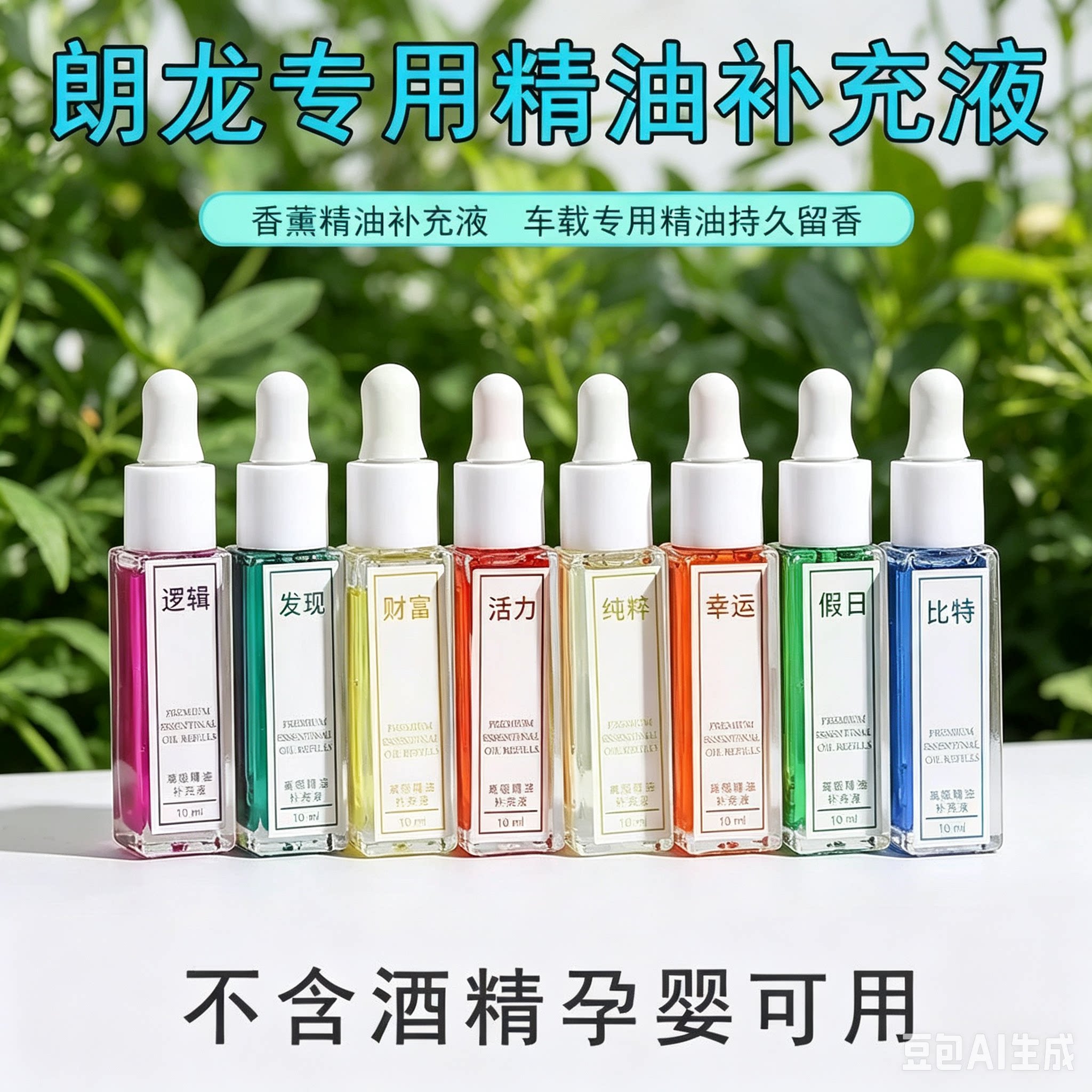 Langlong Refill Liquid Car Air Freshener Essential Oil Pendant 10ml for Car Use, Long-lasting Light Scent Perfume by Bit Logic