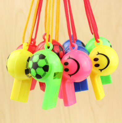 Smiley football whistle horn with lanyard Cheerleading cheering props Printed whistle Kindergarten gift