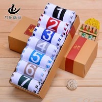 7 đôi trong ống bảy ngày tuần vớ cotton thể thao đôi cao giúp cá tính thêu nam và nữ tuần 7 vớ lười bít tất