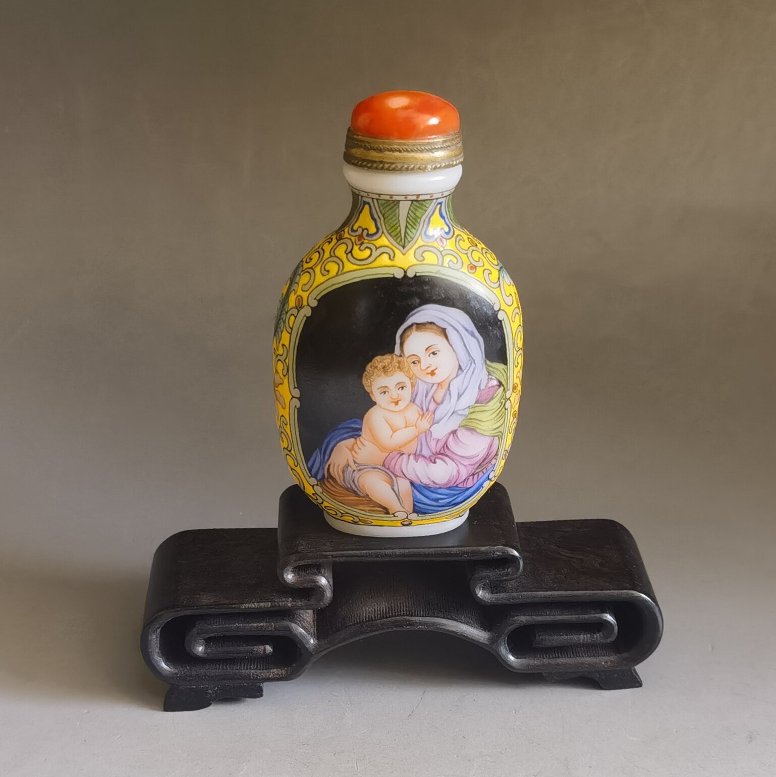 民国后期鸡油黄老琉璃蝉鼻烟壶一鸣惊人文玩优质传承自用送礼特惠