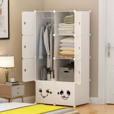 Simple wardrobe fabric assembly home bedroom rental room storage cabinet modern simple storage cabinet small wardrobe