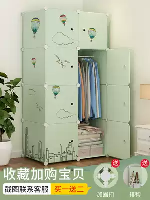 Simple wardrobe assembly bedroom modern simple cabinet storage cabinet storage cabinet plastic rental room storage hanging home cloth wardrobe