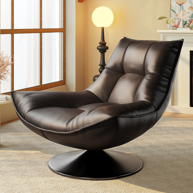 Extremely Simple Sofa Chair That Can Recline and Sleep, Balcony Leisure Swivel Chair, Bedroom Lazy Sofa, Sitting and Reclining Leather Small Sofa Extremely Simple Sofa Chair That Can Recline and Sleep, Balcony Leisure Swivel Chair, Bedroom Lazy Sofa, Sitting and Reclining Leather Small Sofa
