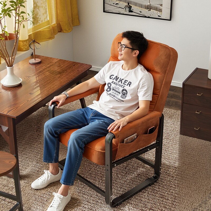 Computer Chair with Wide Load-Bearing Capacity, 250kg Heavy-Duty Lazy Sofa Recliner, Comfortable for Long Sitting, with Backrest, Office Sofa Chair