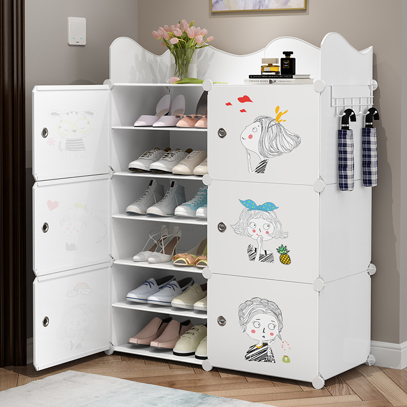 Simple shoe cabinet Home Economy Type of entrance Plastics Large-capacity shoe rack Sub-multilayer assembly dust-proof containing deity