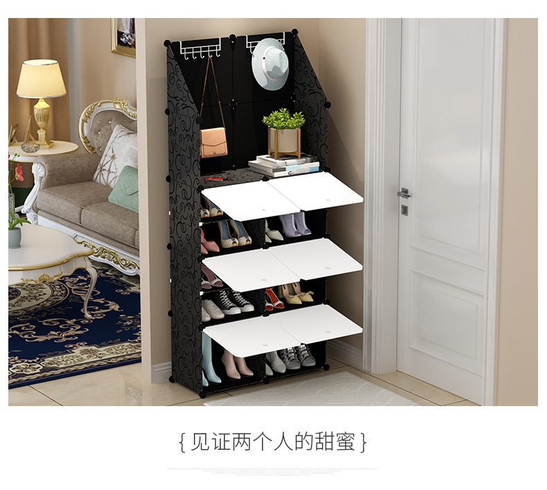 Tủ giày lúa mì Đơn giản hiện đại lắp ráp nhựa Nhựa Kinh tế kết hợp Đơn giản nhiều phòng khách Phòng khung giày lớn - Kệ kệ sách treo tường đẹp