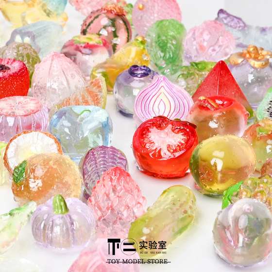 Blind Bag Mini Realistic High-Transparency Fruit and Vegetable Grape Cabbage Miniature Model Ornaments Pretend Play Student Gift