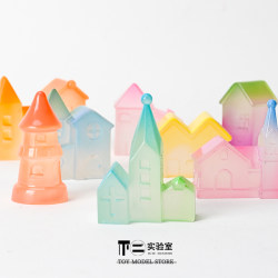 Blind Bag Cartoon Creative Glow-In-The-Dark House Dreamy Cabin Micro Landscape Miniature Model Desktop Scene Decoration Small Ornaments