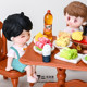 Miniature Hot Pot Simulation Food Toy Dining Table Dollhouse Scene Decoration Pretend Play Children's Toy