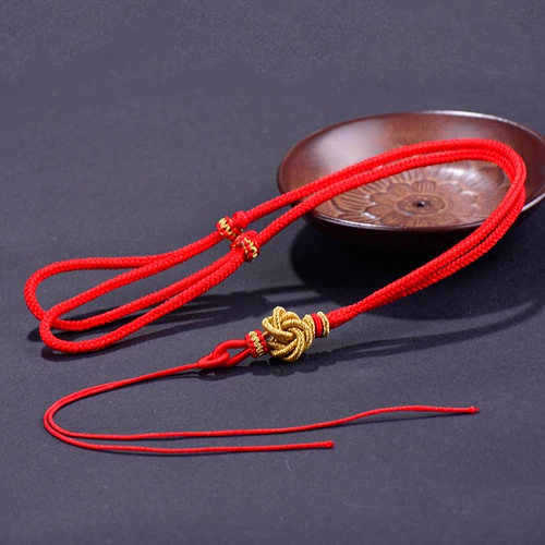 Ремешок, браслет из красной нити, зеленая подвеска ручной работы подходит для мужчин и женщин, плетеное ожерелье, цепь