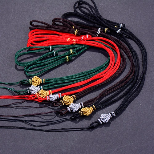 Ремешок, браслет из красной нити, зеленая подвеска ручной работы подходит для мужчин и женщин, плетеное ожерелье, цепь
