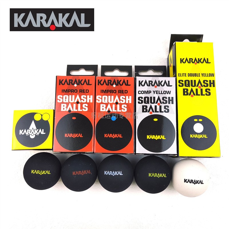 KARAAKAL SQUASH BALL FIRST SCHOOL BLUE DOT IN ORDER RED DOT INTERMEDIATE SINGLE DOUBLE YELLOW SPOT PROFESSIONAL COMPETITION SQUASH WHITE BALL-TAOBAO