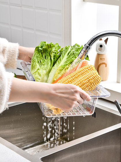 Expandable Draining Basket, Vegetable Washing Basket, Fruit Storage Basket, Kitchen Sink Dishwashing Rack, Plastic