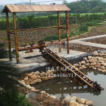Anti-corrosive wood foot trampled waterwheel keel water tanker keel water tanker wooden solid wood old waterwheel nursery foot water tanker